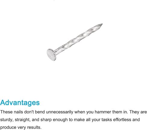 أظافر سطح السياج (41 مم × 3 مم) 150 قطعة، 304 مسمار حلزوني من الفولاذ المقاوم للصدأ - لإصلاح المنزل، الجدار، الأرضية، فضي in Kuwait