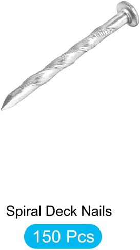 أظافر سطح السياج (41 مم × 3 مم) 150 قطعة، 304 مسمار حلزوني من الفولاذ المقاوم للصدأ - لإصلاح المنزل، الجدار، الأرضية، فضي in Kuwait