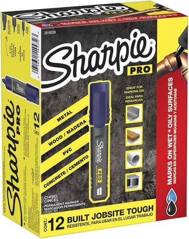 SHARPIE Pro Permanent Marker, Medium, Chisel Tip, Red, 12-Count Marker (2018327) in Saudi Arabia