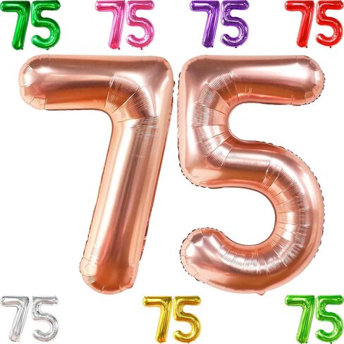 KatchOn, Giant Gold 75 Balloon Numbers - 40 Inch | Gold 75th Birthday Balloons, 75th Birthday Decorations | 75th Anniversary Decorations | 75 Balloons for 75 Birthday Party Decorations in Saudi Arabia