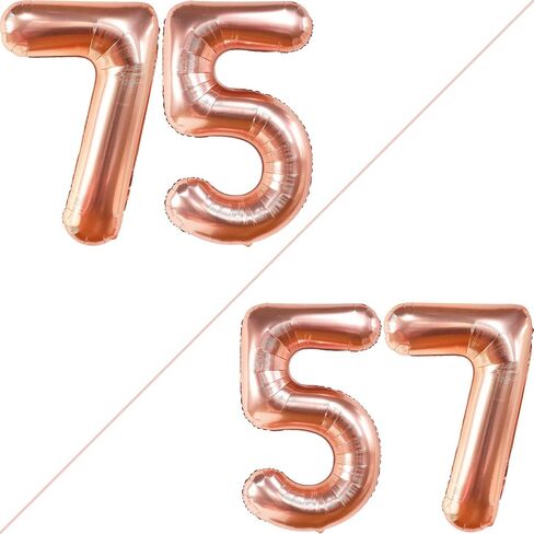 KatchOn, Giant Gold 75 Balloon Numbers - 40 Inch | Gold 75th Birthday Balloons, 75th Birthday Decorations | 75th Anniversary Decorations | 75 Balloons for 75 Birthday Party Decorations in Saudi Arabia