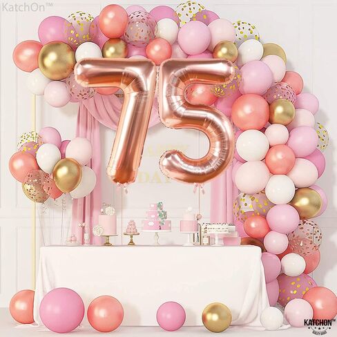 KatchOn, Giant Gold 75 Balloon Numbers - 40 Inch | Gold 75th Birthday Balloons, 75th Birthday Decorations | 75th Anniversary Decorations | 75 Balloons for 75 Birthday Party Decorations in Saudi Arabia
