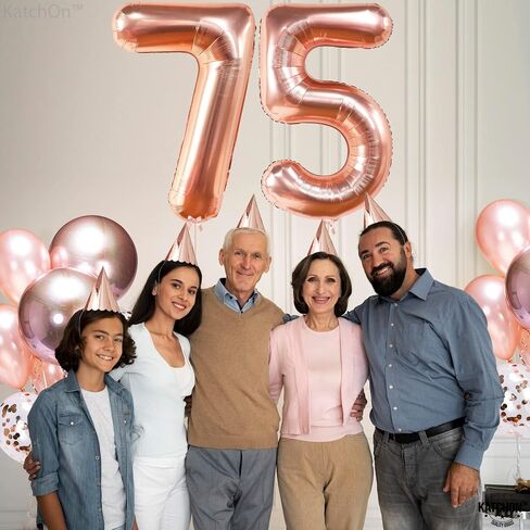 KatchOn, Giant Gold 75 Balloon Numbers - 40 Inch | Gold 75th Birthday Balloons, 75th Birthday Decorations | 75th Anniversary Decorations | 75 Balloons for 75 Birthday Party Decorations in Saudi Arabia