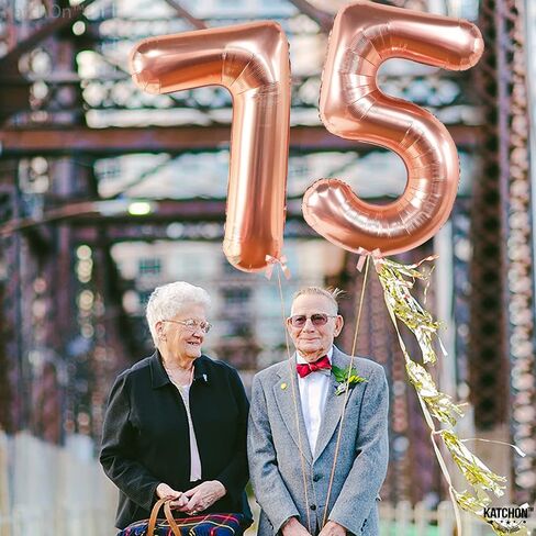 KatchOn, Giant Gold 75 Balloon Numbers - 40 Inch | Gold 75th Birthday Balloons, 75th Birthday Decorations | 75th Anniversary Decorations | 75 Balloons for 75 Birthday Party Decorations in Saudi Arabia
