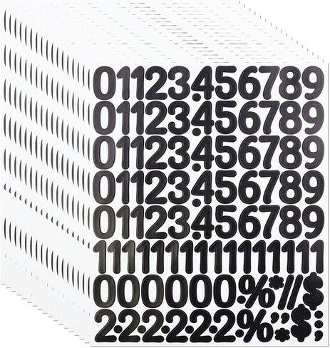 1 Inch Number Sticker, Black Self Adhesive Vinyl Number Sticker Decals for Marking, Labeling, Classifying and Sign, 18 Sheets(1944 Pieces) in Saudi Arabia