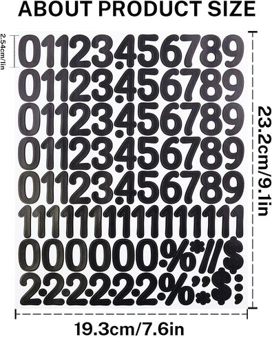 1 Inch Number Sticker, Black Self Adhesive Vinyl Number Sticker Decals for Marking, Labeling, Classifying and Sign, 18 Sheets(1944 Pieces) in Saudi Arabia