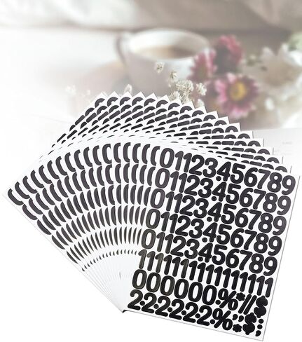 1 Inch Number Sticker, Black Self Adhesive Vinyl Number Sticker Decals for Marking, Labeling, Classifying and Sign, 18 Sheets(1944 Pieces) in Saudi Arabia