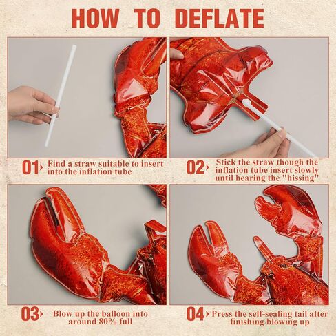 6 Pcs Crawfish Boil Party Supplies Includes Lobster Balloons Crawfish Tablecloth Fish Net Decorative Aluminum Foil Balloons for Nautical Themed Birthday Party Decoration in Saudi Arabia