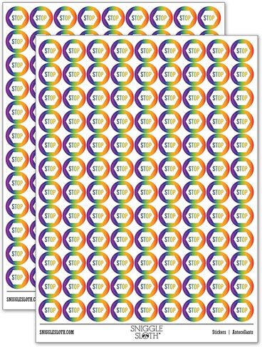 Stop Sign 200+ Round Stickers - Matte Finish - 0.50" Size - Red in Kuwait