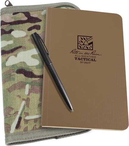 مجموعة أدوات Rite in the Rain التكتيكية الميدانية المقاومة للطقس: غطاء قماش MultiCam CORDURA®، دفتر ملاحظات تكتيكي باللون البني مقاس 4.625 × 7.25 بوصة، قلم مقاوم للطقس (رقم 980M-KIT) in Saudi Arabia