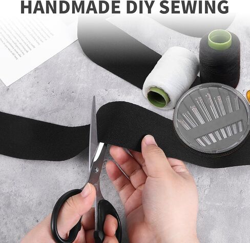 11 Yards Natural Cotton Twill Tape 2 Inch Wide, Herringbone Cotton Webbing, for DIY Crafting, Sewing, Dressmaking,Seam Binding(Black) in Kuwait