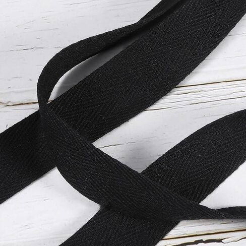 11 Yards Natural Cotton Twill Tape 2 Inch Wide, Herringbone Cotton Webbing, for DIY Crafting, Sewing, Dressmaking,Seam Binding(Black) in Kuwait