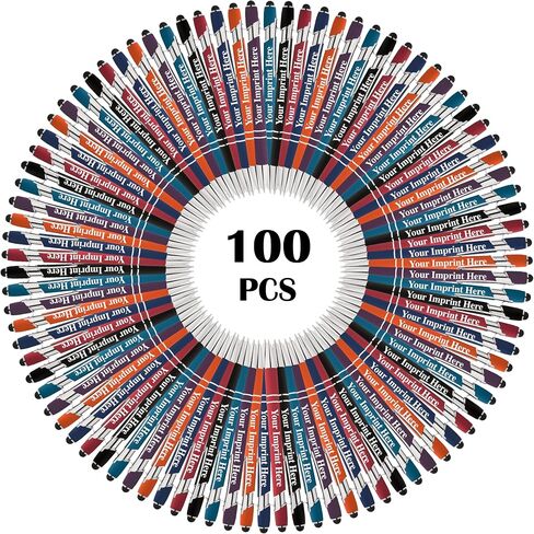ما يصل إلى 500 PCS أقلام مخصصة كبيرة | قوس قزح من الألوان | الحبر الأسود المعدني الناعم المخصص بالاسم أو الرسالة (متنوع ، 100 جهاز كمبيوتر) in Kuwait