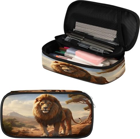 Pencil Case Pencil Pouch Lion Pencil Bags with Zipper Pencil Organizer Pencil Box Marker Case Organizer in Kuwait