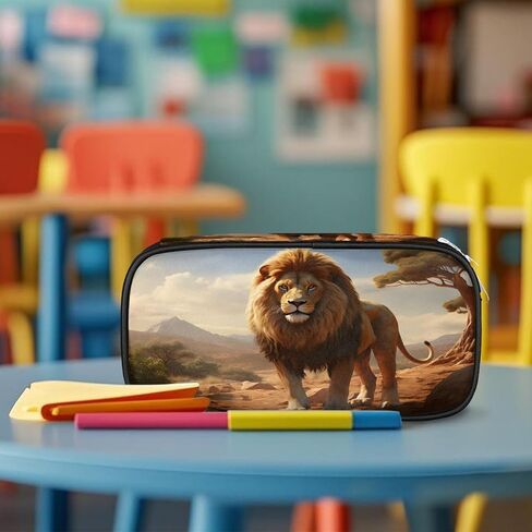 Pencil Case Pencil Pouch Lion Pencil Bags with Zipper Pencil Organizer Pencil Box Marker Case Organizer in Kuwait