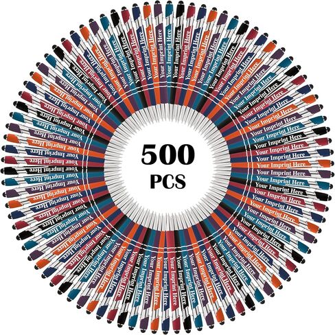 ما يصل إلى 500 PCS أقلام مخصصة كبيرة | قوس قزح من الألوان | الحبر الأسود المعدني الناعم المخصص بالاسم أو الرسالة (متنوع ، 100 جهاز كمبيوتر) in Kuwait
