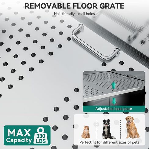 YITAHOME Dog Bathtub 50in, Professional Stainless Steel 304 Dog Bathing Station, Dog Grooming Tub w/Right Ramp, Faucet, Floor Grate, Pet Washing Station for Large, Medium, Small Pets in Saudi Arabia