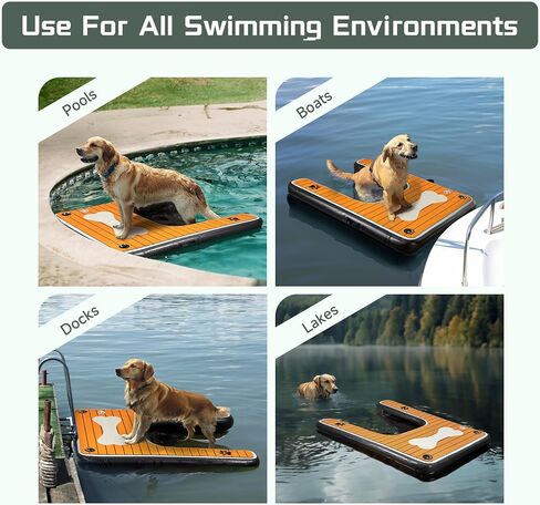 Pohare Dog Pool Ramp Pup Plank for Boat(60"×40"), Safe & Easy Access to Water for Dogs, Dog Boat Ramp for Swimming Dogs Up to 210 Pounds Dog Floats for Pool, Dock, & Lake in Saudi Arabia