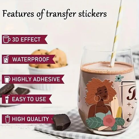 4pcs Cool Skull UV DTF Cup Wraps Winter UV DTF Transfer Waterproof Sticker for Glass Cups Furniture Craft DIY Crafts，Rub on Transfer Stickers for DIY Water Bottle Laptop Decal Wood Car in Saudi Arabia
