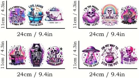4pcs Cool Skull UV DTF Cup Wraps Winter UV DTF Transfer Waterproof Sticker for Glass Cups Furniture Craft DIY Crafts，Rub on Transfer Stickers for DIY Water Bottle Laptop Decal Wood Car in Saudi Arabia