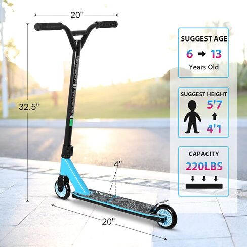VOKUL Pro Scooters for Kids with Metal Wheels - Stunt Scooter for Boys Girls Teens Up 6 Years - Freestyle Tricks Scooter for BMX Entry Level in Saudi Arabia