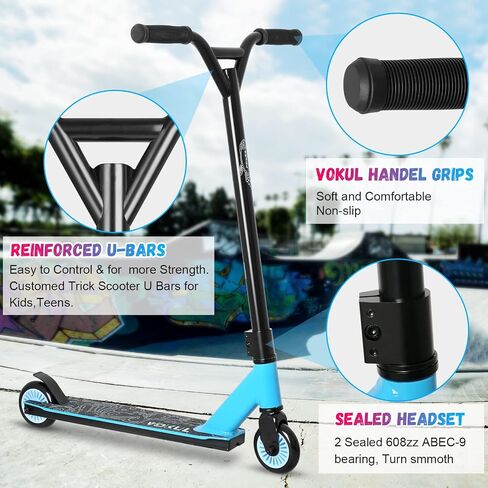 VOKUL Pro Scooters for Kids with Metal Wheels - Stunt Scooter for Boys Girls Teens Up 6 Years - Freestyle Tricks Scooter for BMX Entry Level in Saudi Arabia