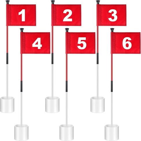 6 مجموعات من 6 مجموعات من أكواب ثقب علم الجولف، مجموعة ممارسة وضع أعلام خضراء، دبوس عمود جولف، أعلام جولف من النايلون، أعواد علم جولف صغيرة محمولة، تصميم قسمين لساحة الفناء الخلفي للجولف in Kuwait