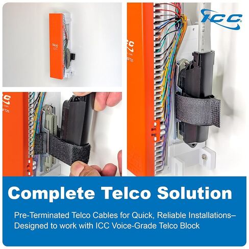 ICC أنثى إلى ذكر 25 زوجًا من Telco Cable 10ft - CAT3 24AWG ، 100 ٪ من النحاس النقي الصلب ، كابل CMR رمادي رمادي مع موصل TELCO 90 درجة 50 دبوس للتطبيقات الصوتية والبيانات المنخفضة ، 10 أقدام in Saudi Arabia