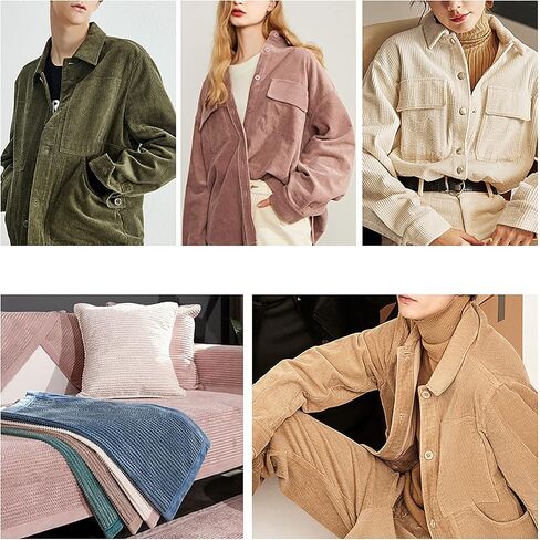 Corduroy Fabric Solid Plain Thick DIY Sewing Crafts Materials Corduroy Fabric for Coat Shirt Dress Pants Costume Sofa DIY Corduroy Solid Throw Pillow Covers in Saudi Arabia