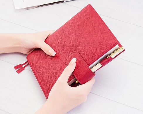 B6 Leather Planner Cover for Stalogy, Midori, Leuchtturm1917, and More - with Pen Loop, Card Slots, Back Pocket, and Bookmarks (Beige) in Kuwait