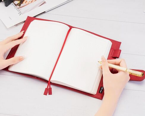 B6 Leather Planner Cover for Stalogy, Midori, Leuchtturm1917, and More - with Pen Loop, Card Slots, Back Pocket, and Bookmarks (Beige) in Kuwait