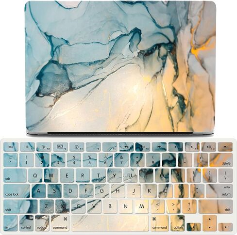 علبة الرخام الملونة اللبلاب لـ MacBook Air (11 بوصة ، نماذج: A1370 / A1465) علبة قذيفة صلبة مع مجموعة غطاء لوحة المفاتيح - I in Kuwait