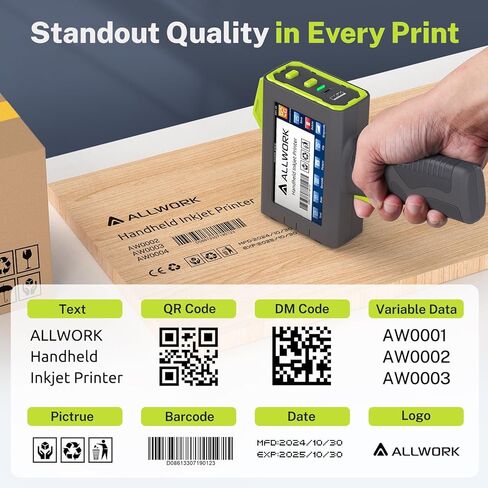 CB22BT Fast Dry Ink Cartridge W127 W127-S Handheld Printers for Crisp Printing on Glass Cardboard Aluminum Plastic and More (Black-Quick Drying Affordable Choice) in Kuwait