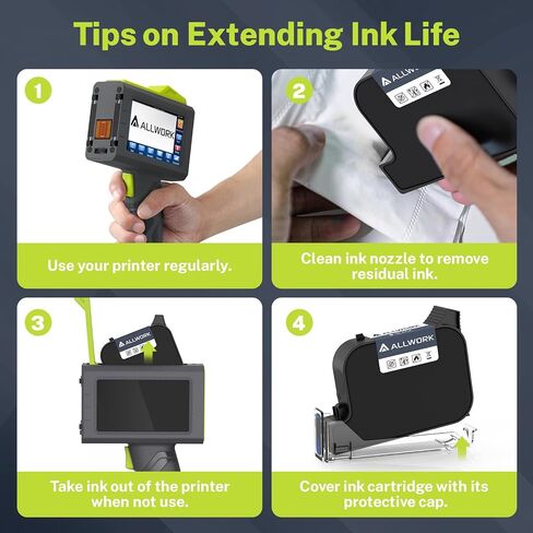 CB22BT Fast Dry Ink Cartridge W127 W127-S Handheld Printers for Crisp Printing on Glass Cardboard Aluminum Plastic and More (Black-Quick Drying Affordable Choice) in Kuwait