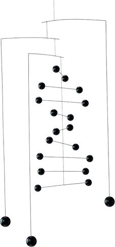 Counterpoint Hanging Mobile - Black Color - 14 Inches - Steel - Handmade in Denmark by Flensted in Saudi Arabia