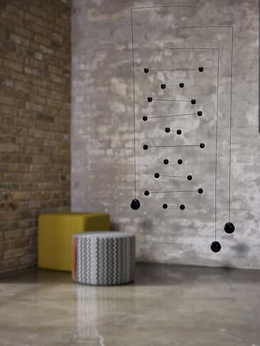 Counterpoint Hanging Mobile - Black Color - 14 Inches - Steel - Handmade in Denmark by Flensted in Saudi Arabia