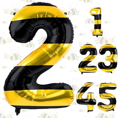 40 Inch Bee Giant Balloon Honey Yellow Balloon Bee Theme Decorations for Baby Shower Birthday Party(Number 1) in Saudi Arabia