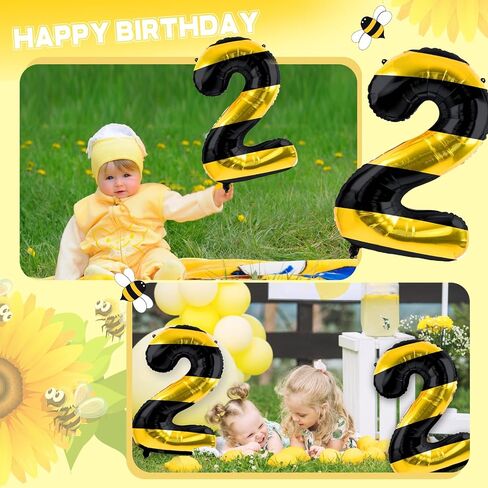 40 Inch Bee Giant Balloon Honey Yellow Balloon Bee Theme Decorations for Baby Shower Birthday Party(Number 1) in Saudi Arabia