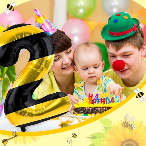 40 Inch Bee Giant Balloon Honey Yellow Balloon Bee Theme Decorations for Baby Shower Birthday Party(Number 1) in Saudi Arabia