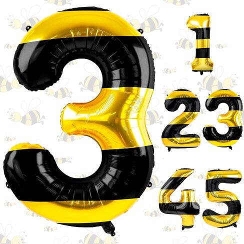 40 Inch Bee Giant Balloon Honey Yellow Balloon Bee Theme Decorations for Baby Shower Birthday Party(Number 1) in Saudi Arabia