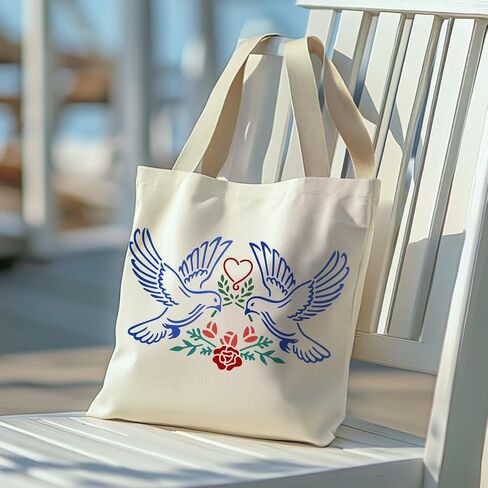 Mayjoydiy 2 PCS Dove of Peace Stencil Love Love Pigeons Stencils للطلاء 11.7 × 8.3 بوصة قابلة لإعادة الاستخدام قابلة لإعادة الاستنسل من طوالب الطلاء مع فرشاة الطلاء لدوائر DIY على الحائط الخشبي المنزل in Kuwait