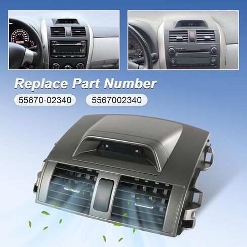 Center Dash A/C Outlet Air Vent Panel Compatible with 2008-2013 Toyota Corolla Replace# 55663-02060, 55670-02160 in Kuwait