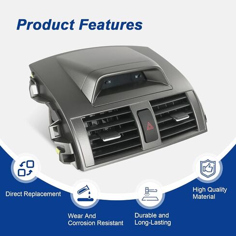 Center Dash A/C Outlet Air Vent Panel Compatible with 2008-2013 Toyota Corolla Replace# 55663-02060, 55670-02160 in Kuwait