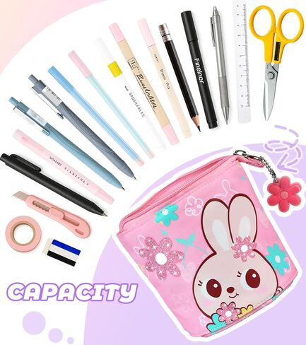 Standing Pencil Case for Kids - Back to School Stuff, Unicorn Telescopic Zipper Pencil Case Aesthetic, Large Capacity Stand up Pen Bag, Portable Pen Holder, Study Supplies for Students in Kuwait