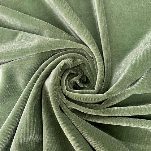 Princess SAGE Polyester Spandex Stretch Velvet Fabric for Bows, Top Knots, Head Wraps, Scrunchies, Clothes, Costumes, Crafts - 10001, Green, Yard (58x36'') in Saudi Arabia