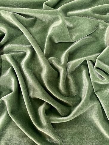 Princess SAGE Polyester Spandex Stretch Velvet Fabric for Bows, Top Knots, Head Wraps, Scrunchies, Clothes, Costumes, Crafts - 10001, Green, Yard (58x36'') in Saudi Arabia
