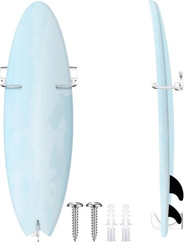 Yousoontic 2 Sets Surfboard Wall Mount Rack Clear Acrylic Surf Board Wall Display Vertical Surfboard Wall Rack Wall Storage Holder Hanger for Surfboards Short Boards snowboard Holds 50 Lbs in Saudi Arabia