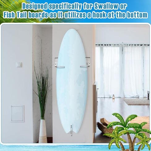 Yousoontic 2 Sets Surfboard Wall Mount Rack Clear Acrylic Surf Board Wall Display Vertical Surfboard Wall Rack Wall Storage Holder Hanger for Surfboards Short Boards snowboard Holds 50 Lbs in Saudi Arabia