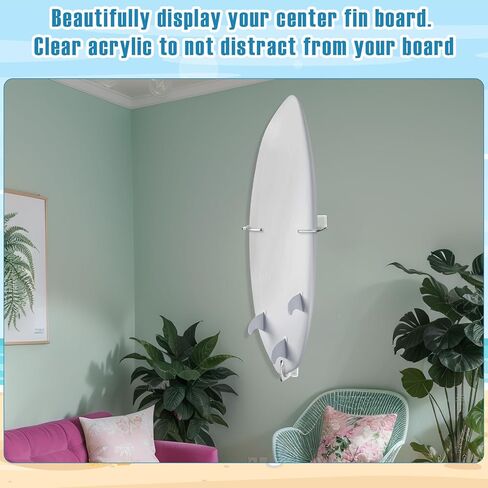 Yousoontic 2 Sets Surfboard Wall Mount Rack Clear Acrylic Surf Board Wall Display Vertical Surfboard Wall Rack Wall Storage Holder Hanger for Surfboards Short Boards snowboard Holds 50 Lbs in Saudi Arabia