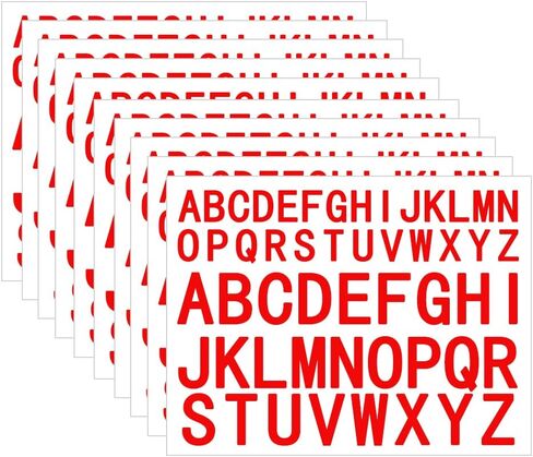 Vuzvuv 10 ورقة ملصقات رسائل ملصقات ذاتية ، حمراء 1 بوصة 2 بوصة 2 بوصة أبجدية على الفينيل ، ملصقات رسائل لوحة الإعلانات ، لعنوان صناديق بريد شقة الأعمال المنزلية ، الحرف ، صناديق الهدايا ، in Kuwait